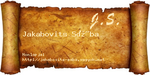 Jakabovits Sába névjegykártya