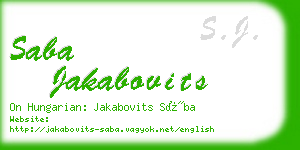 saba jakabovits business card
